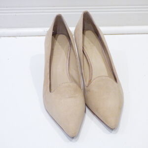 Elizabeth and James Genuine Suede Kitten Heels in Light Pink